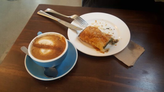 Almond cappuccino and spinate pastry Cardona Valley General Store.