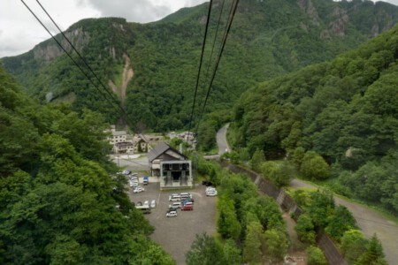View down in from the Sounkyo ropeway.