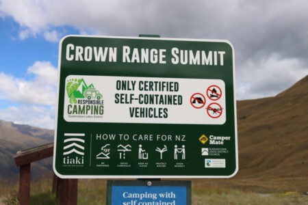 Crown range summit sign - not for tents.