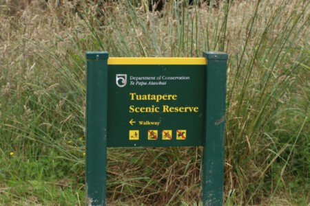 Sign for the Tuatapere Scenic Reserve.
