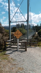 Funny sign at a bridge between Hawea and Wanaka.