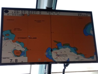 The map on our ferry back to Bluff.