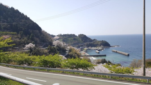 View over the coastline near Yawatahama on the island Shikoku.