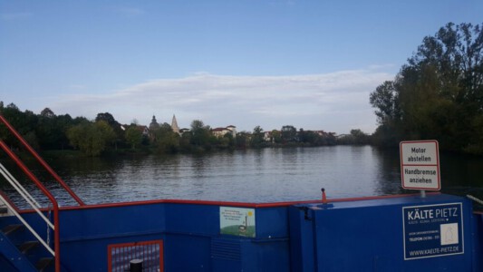 View from the ferry at Seligenstadt over the river Main.