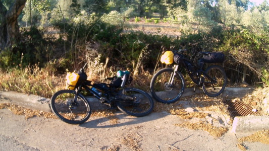 Our bikes on the hard trip to the costa verde.