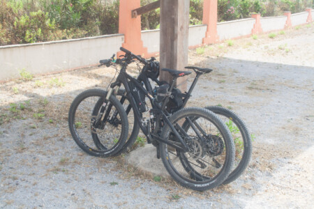 Bike parking slot at the agriturismo near Gonnesa.