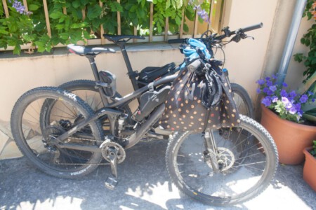 Our bikes in Gonnesa - little shopping trip.