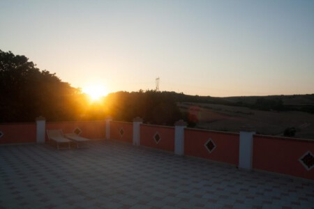 Sundown at the terrace of the agriturismo Riad in Gonnesa.