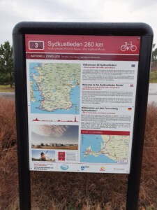 Sign of the bicycle path Sydkustleden in South Sweden.