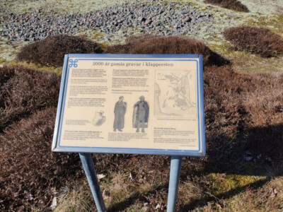 Information sign at a boulder field in Påarp.