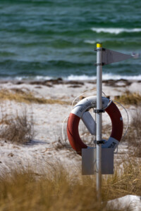 A rescue ring at the beach of Skanör.