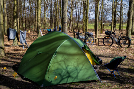 Our tent at the campsite in Borstahusen.