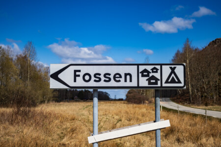 Sign for the campsite in Fossen.