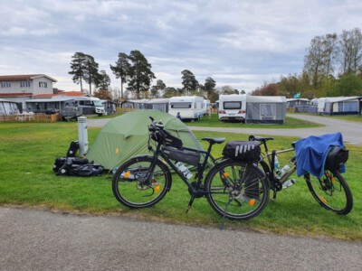 Our tent at Kronencamping, Lidköping.
