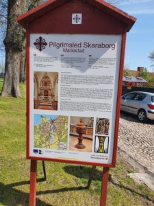 Information sign of the cathedral in Mariestad.