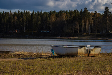 Boat ready for a trip at lake Vänern near Furusand.