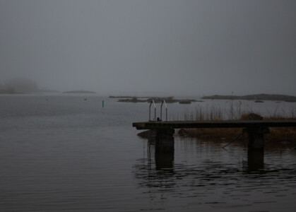 Silent and dark - a swimming place at lake Vänern near Mellerud.