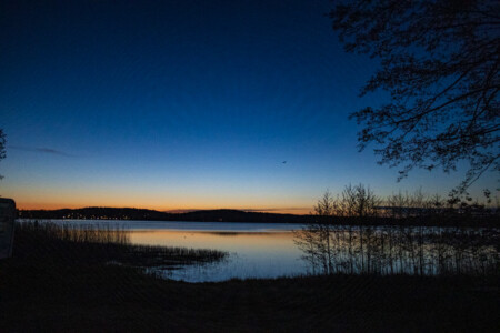 View over lake Vättern from the campsite in Askersund at 2:30 in the night.