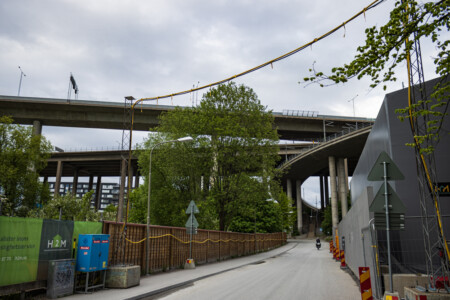 Crazy bridge constructions in Stockholm - little Alex somewhere in the front.