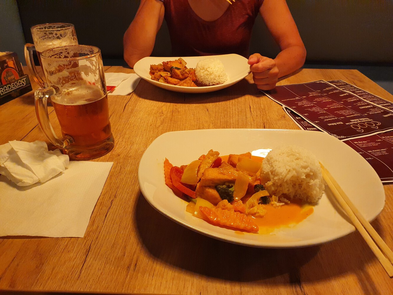Vegan thai dinner in Olomouc - delicious.