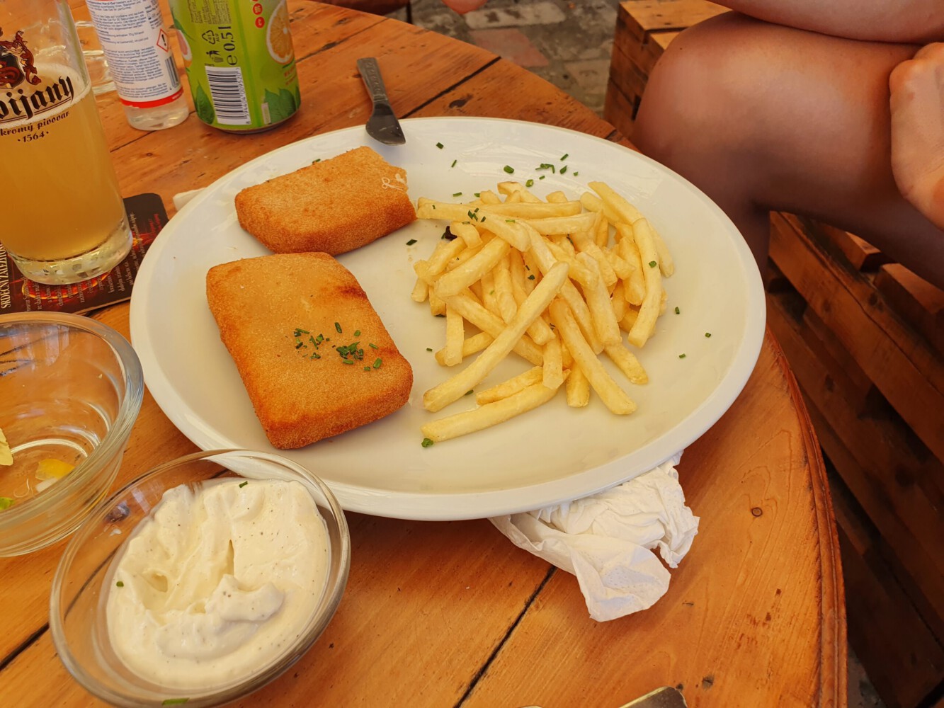 Fried cheese and fries - Alinas lunch.