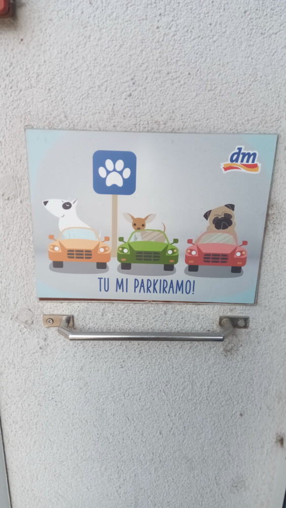 Parking slot for dogs at the dm in Slavonski Brod :D
