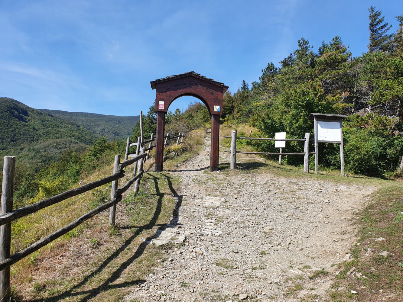 The gate, that you pass if you walk the via Francigena - just behind the church.