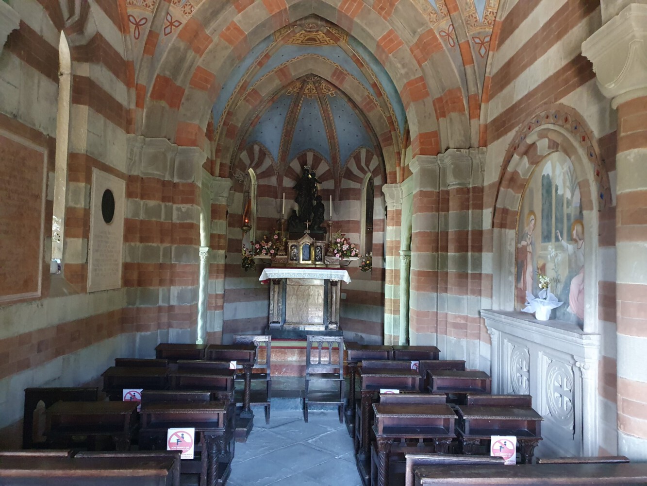 Inside the church on the pass.