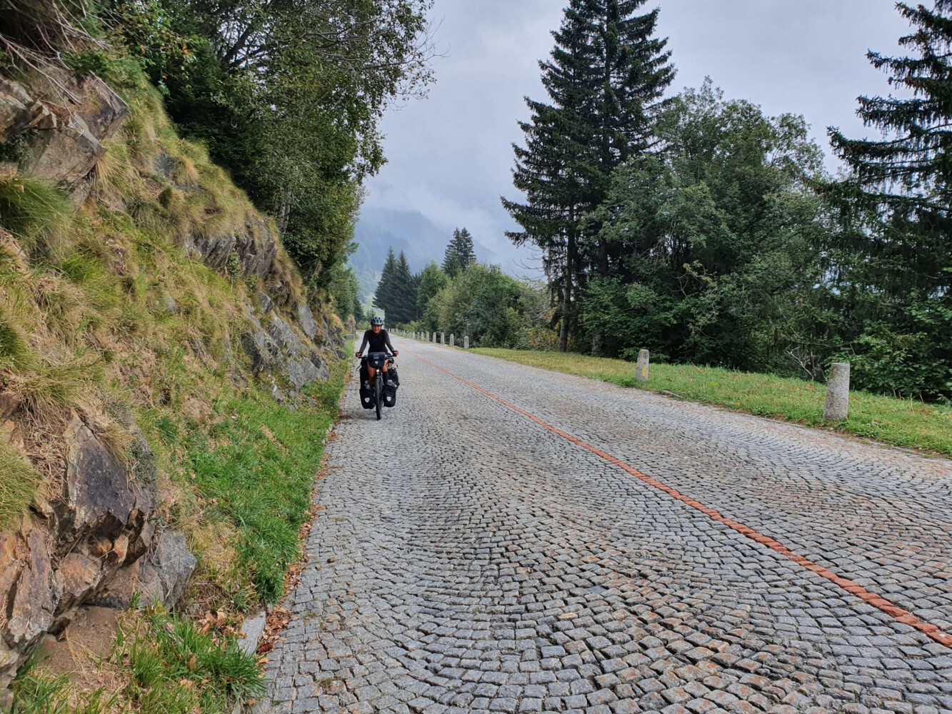 Alina on the first parts of cobblestone.
